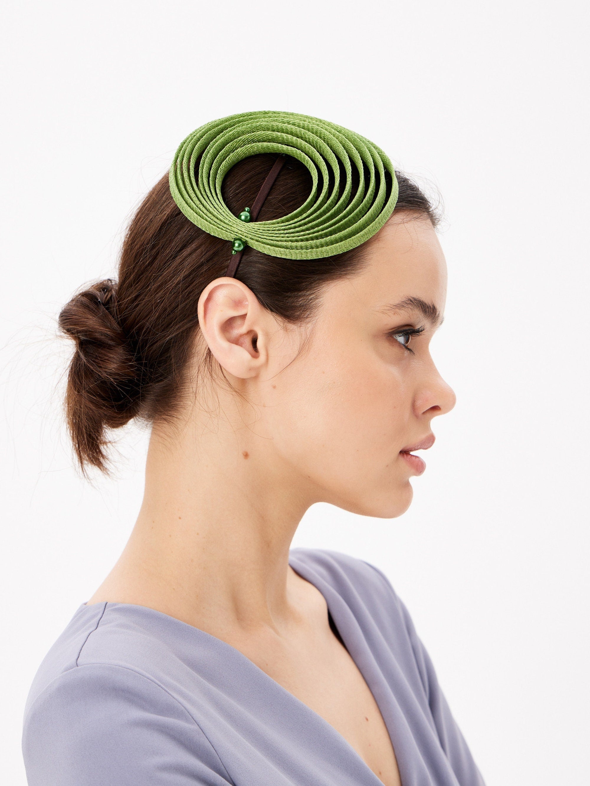 Green Fascinator Hats Wedding Tea Party Church Headwear